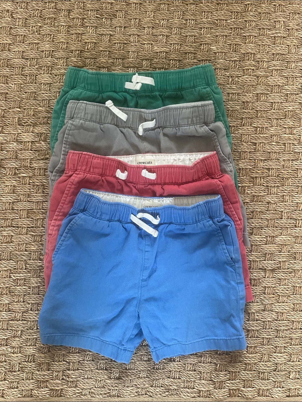 Crewcuts Pull-On Shorts Pack in Blue, Red, Gray & Green Size 5